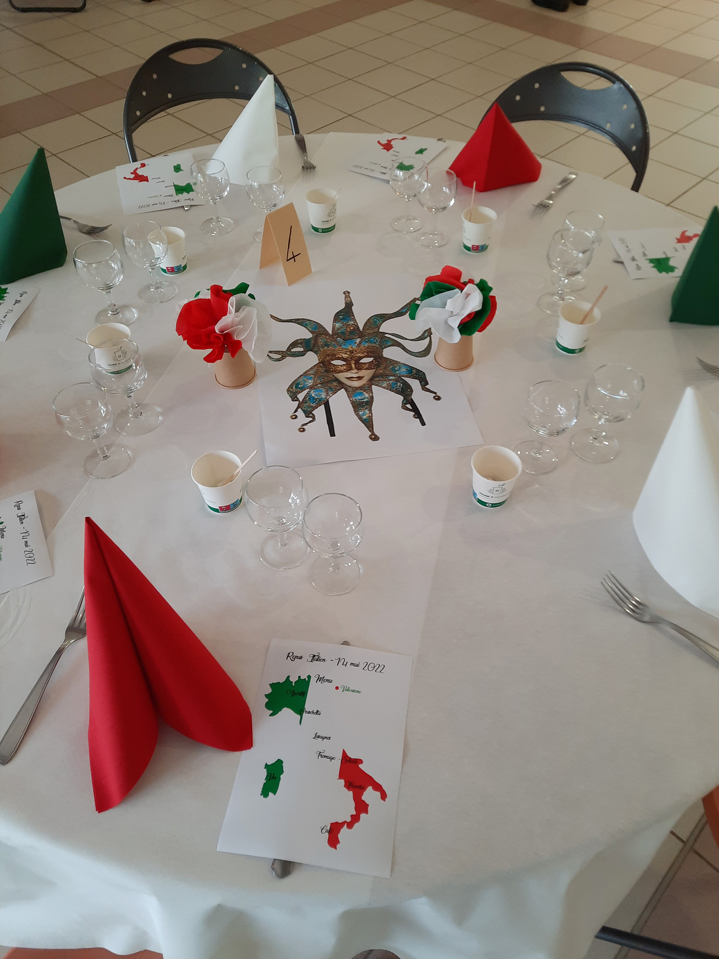 Table repas italien